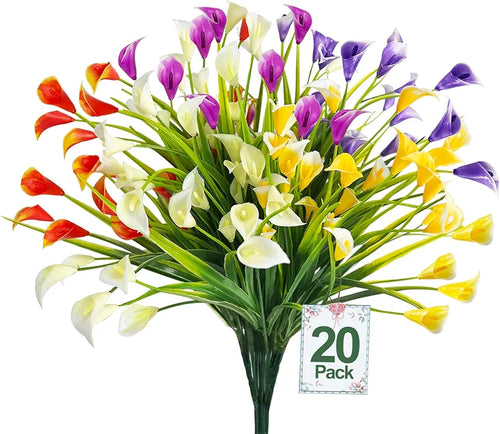 20-Bundle UV-Resistant Artificial Calla Lilies