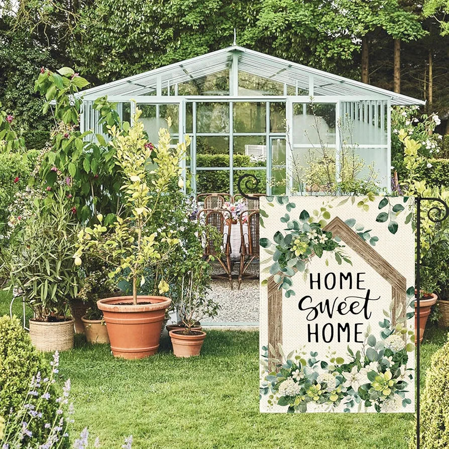 Spring Floral Home Sweet Home Garden Flag 12x18
