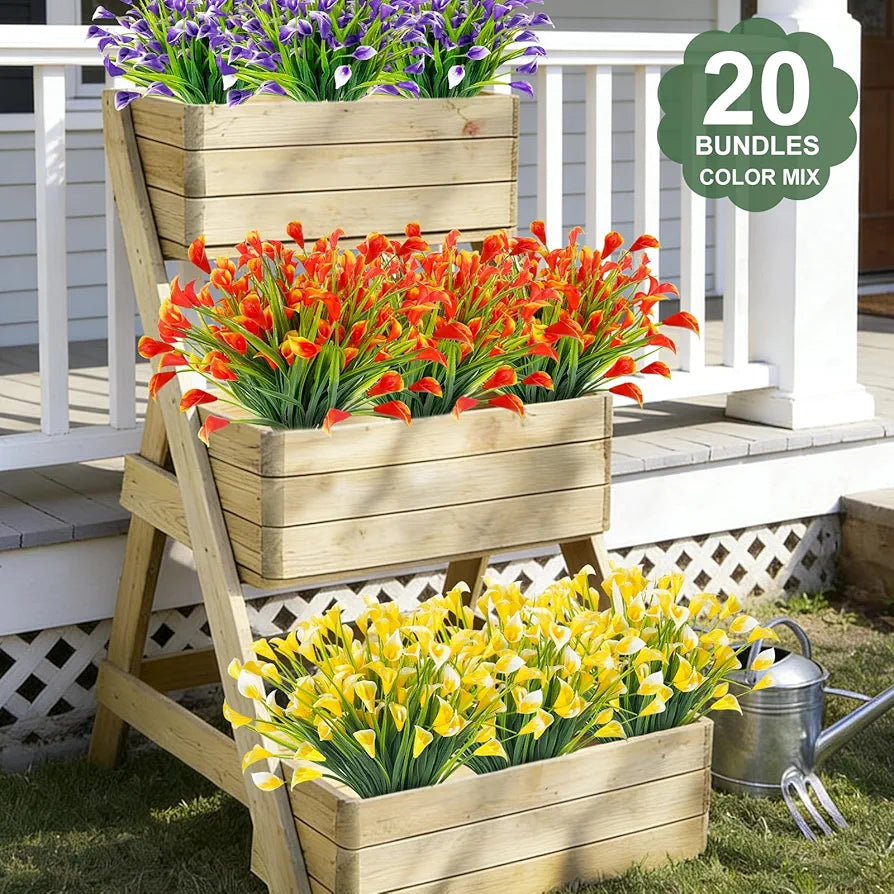 20-Bundle UV-Resistant Artificial Calla Lilies