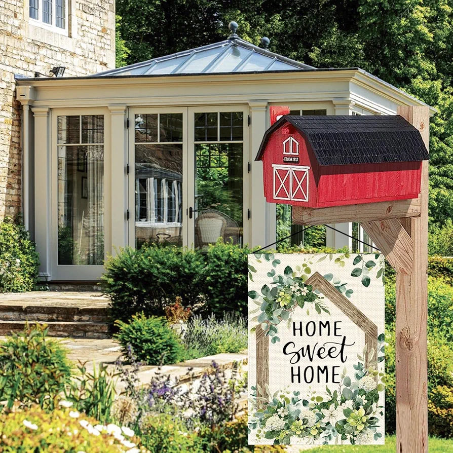 Spring Floral Home Sweet Home Garden Flag 12x18