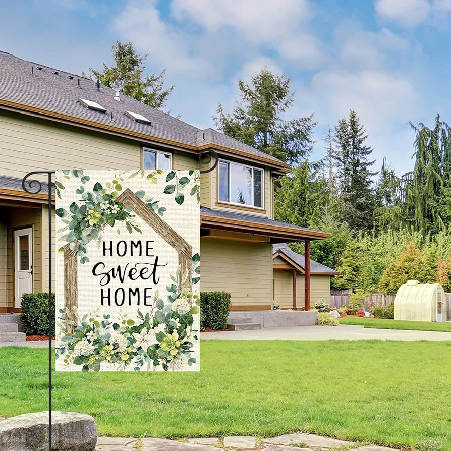 Spring Floral Home Sweet Home Garden Flag 12x18